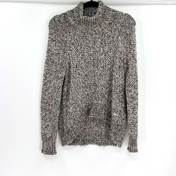 a.n.a Womens Sweater Gray Pullover Long Sleeve Knit Turtleneck Hi-Low Hem Size S - Picture 3 of 11